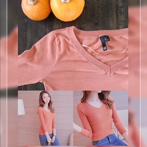 • H&M Orange v neck sweater •